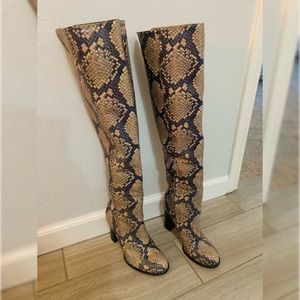 Sam Edelman over the knee snakeskin boot